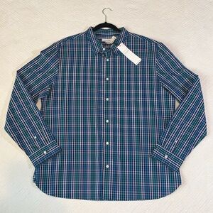 NWT Calvin Klein Extra-Fine Cotton Shirt Slim Fit, Blue/Green Checked, Men’s XXL